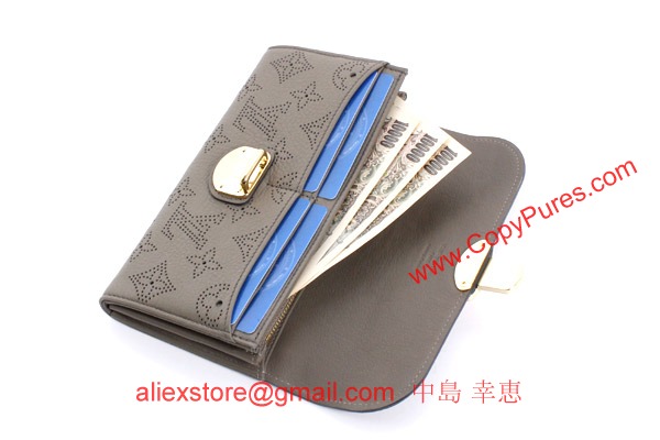 ルイヴィトン LOUIS VUITTON モノグラム マヒナ ポルトフォイユ・イリス 長財布 トープ M58139 【2013年新作】